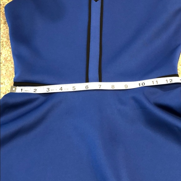 NWT REED XS Blue and Black Scuba Fit & Flare Dress - Picture 3 of 16